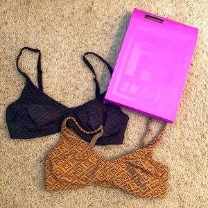 FENDI X SKIMS SKIMPY BRALETTE Medium 2PC Black California Bra Logo Women’s NIB
